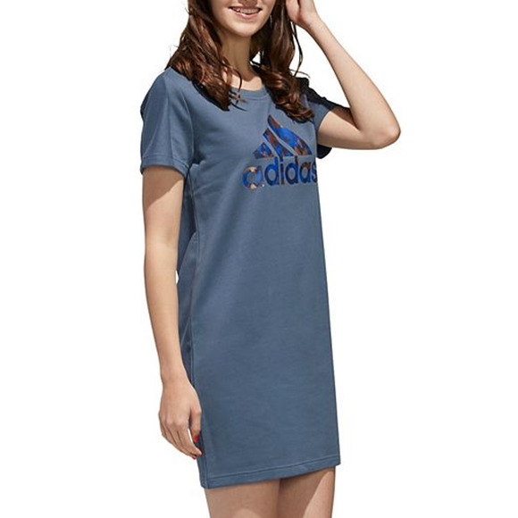 ADIDAS Collab Patterned Logo Terry T-Shirt Dress NWT Medium Blue/ Green - Picture 10 of 10